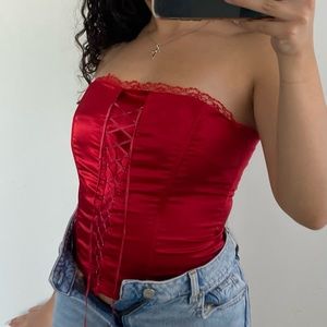 vintage red corset top